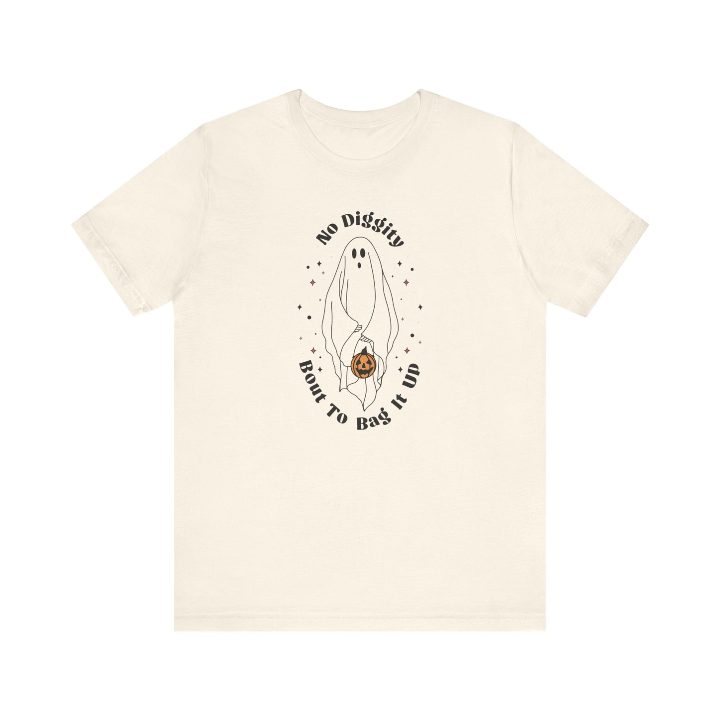 No Diggity Cute Ghost Halloween Typographic TShirt