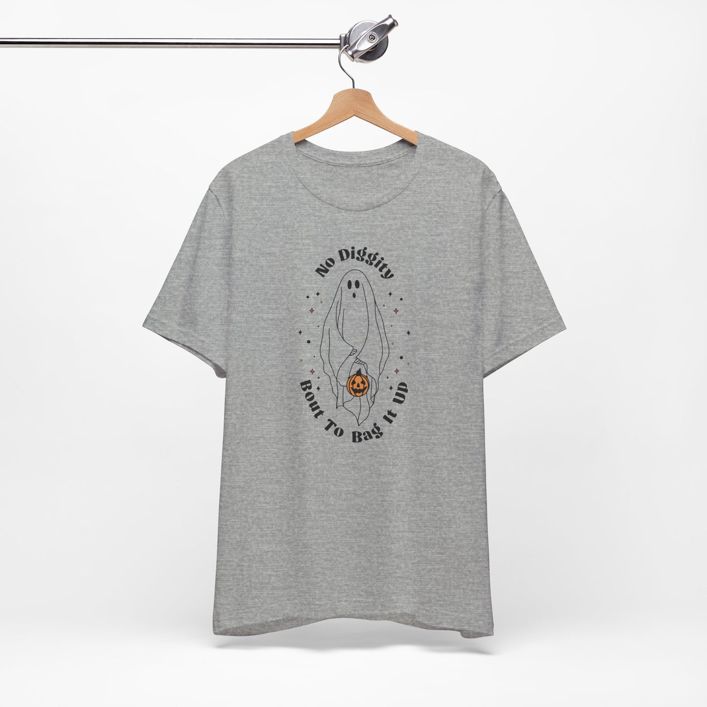 No Diggity Cute Ghost Halloween Typographic TShirt