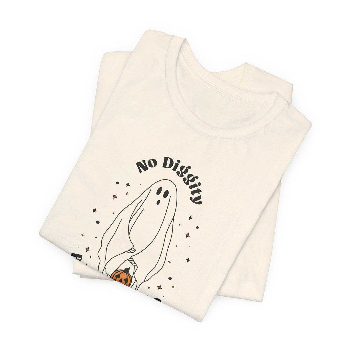 No Diggity Cute Ghost Halloween Typographic TShirt
