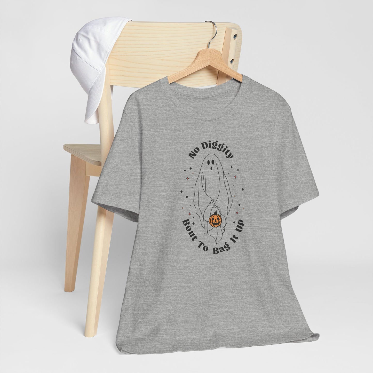 No Diggity Cute Ghost Halloween Typographic TShirt