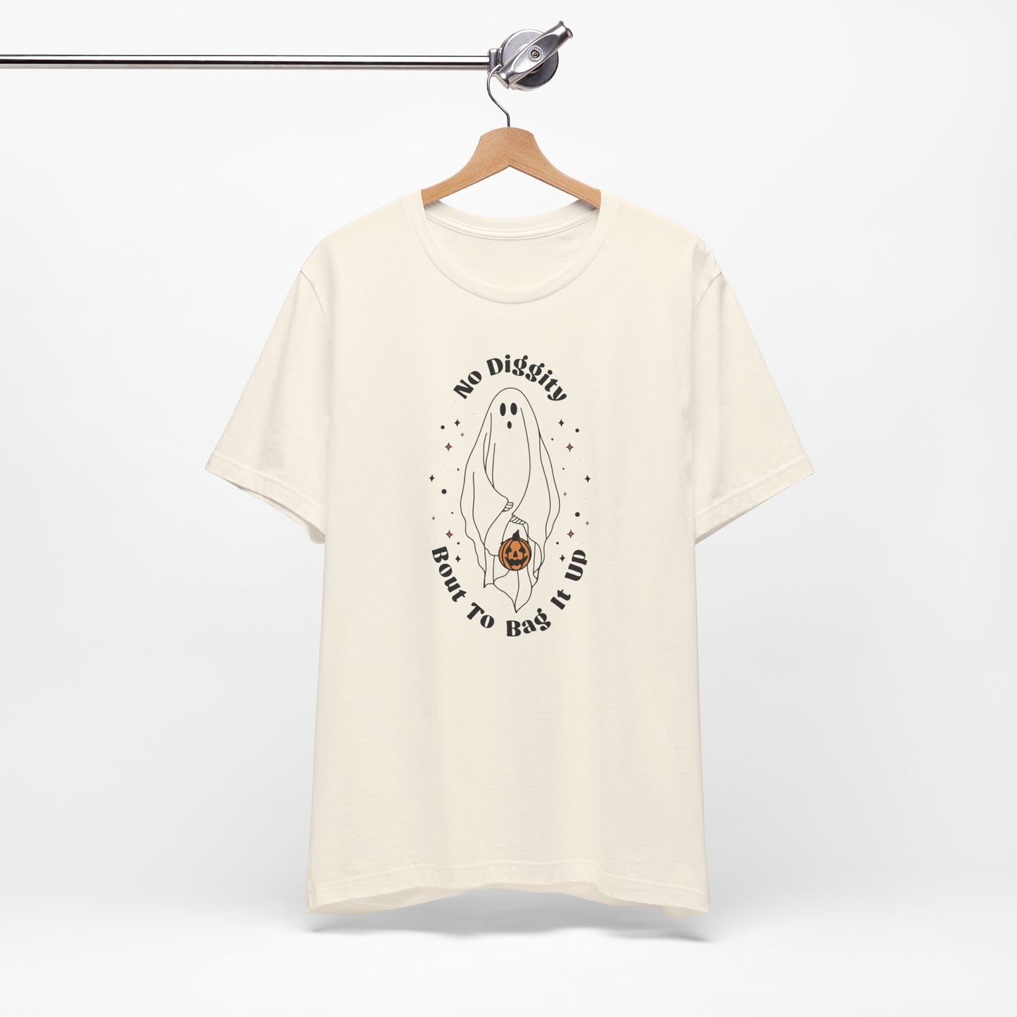 No Diggity Cute Ghost Halloween Typographic TShirt