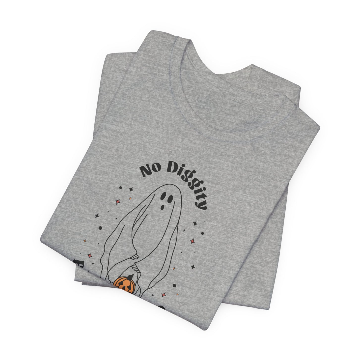 No Diggity Cute Ghost Halloween Typographic TShirt