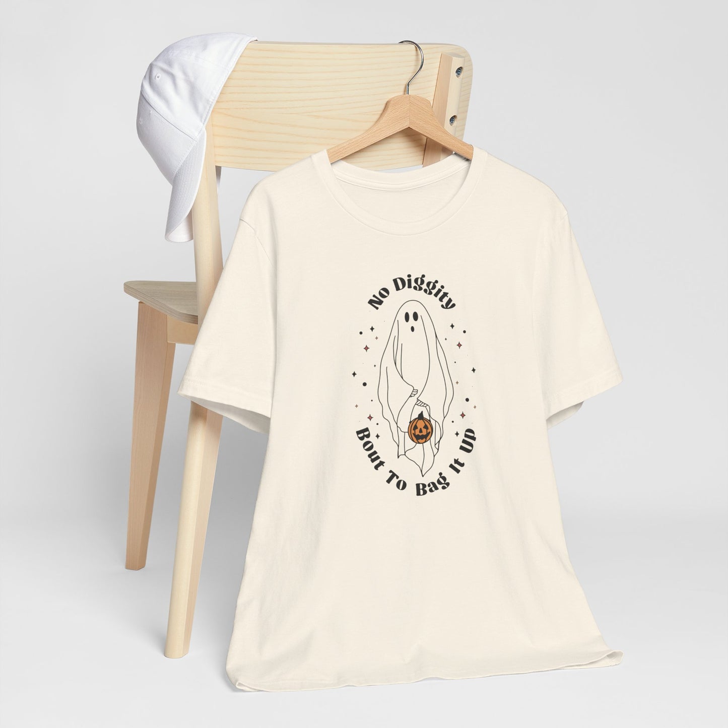 No Diggity Cute Ghost Halloween Typographic TShirt