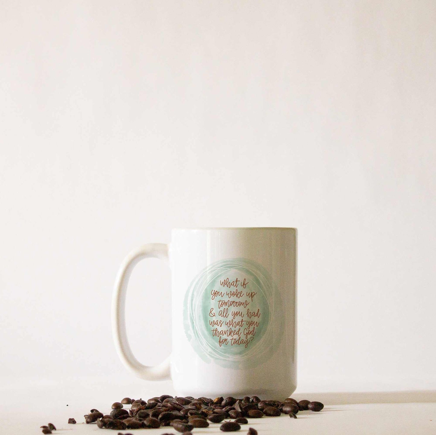 Hand Lettered Thank God Faith Based Mug

