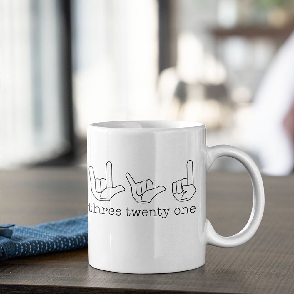 Three Twenty One Sign Language Down Syndrome Awareness Sticker