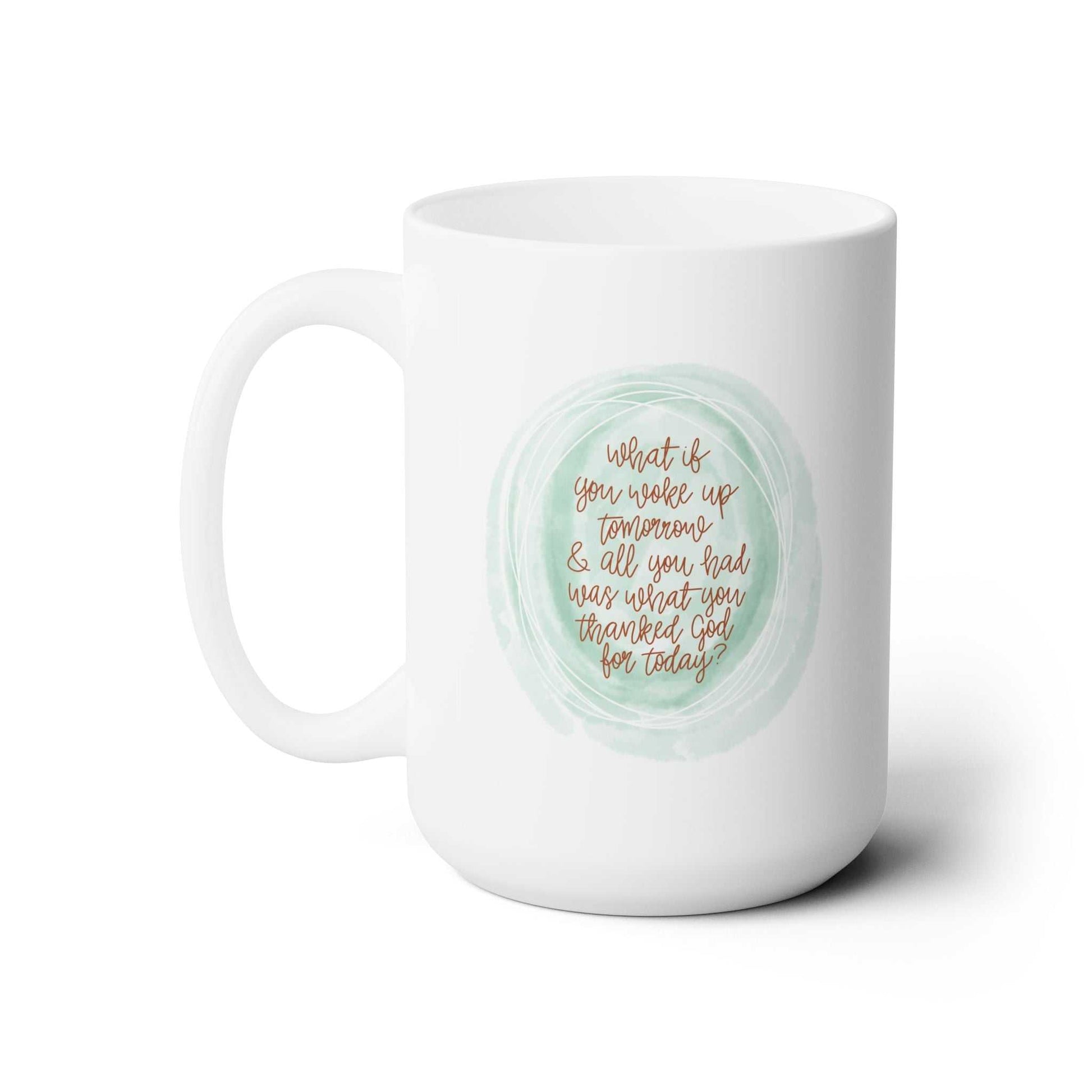 Hand Lettered Thank God Faith Based Mug