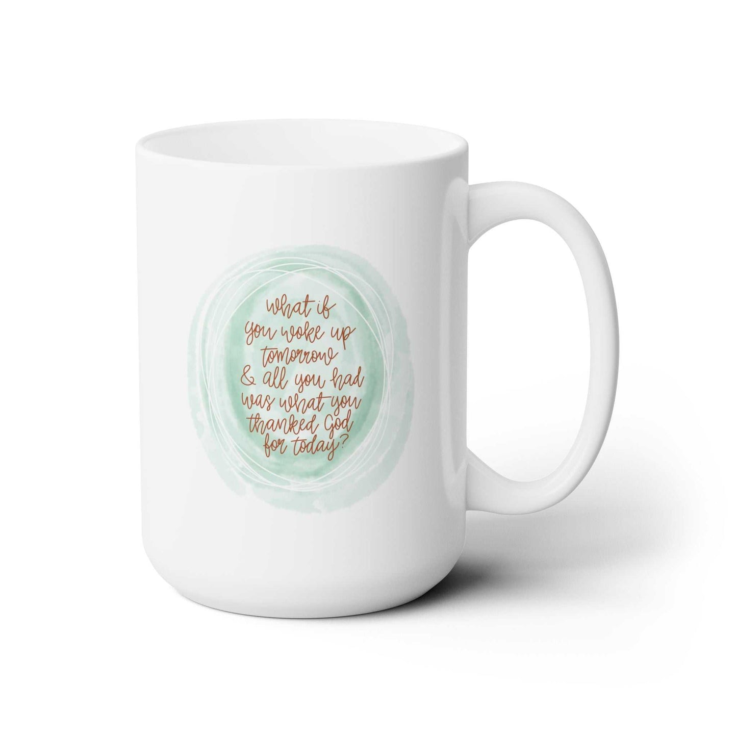 Hand Lettered Thank God Faith Based Mug